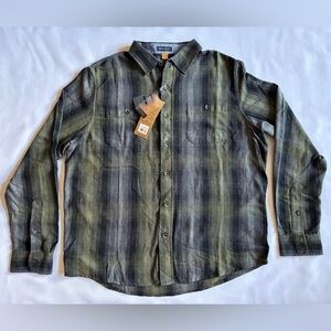 LuxePerformance Men’s  Long Sleeve Shirt Button Down Size Large Stretch Flannel